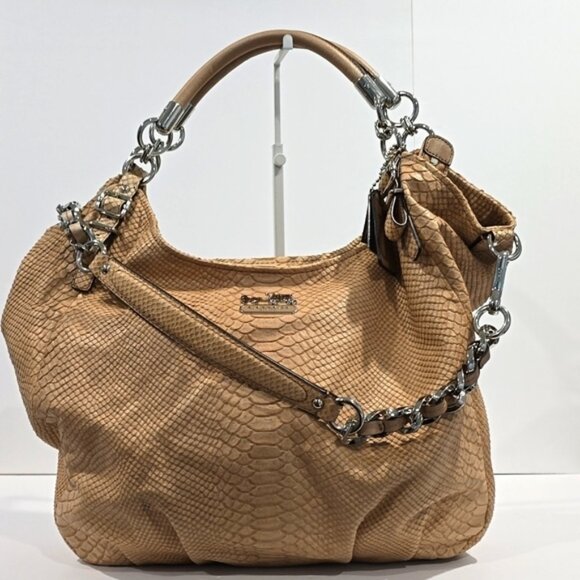 NWT ✅ Coach VINTAGE Madison Embossed Python Large Bag #16349 ✨NWTs Dust Bag COA - Picture 4 of 17